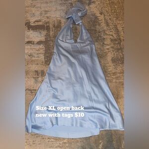 Elegant Light Blue Open Back Dress